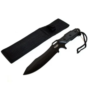 12" Full Tang Black Blade Hunting Knife w/ Sheath