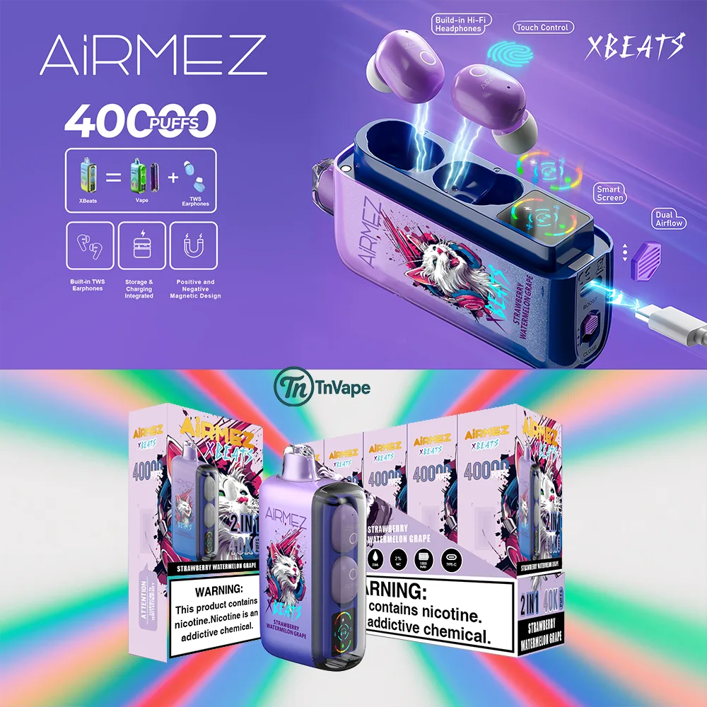 Airmez Xbeats 40K – 2-in-1 Smart Vape with TWS Earphones