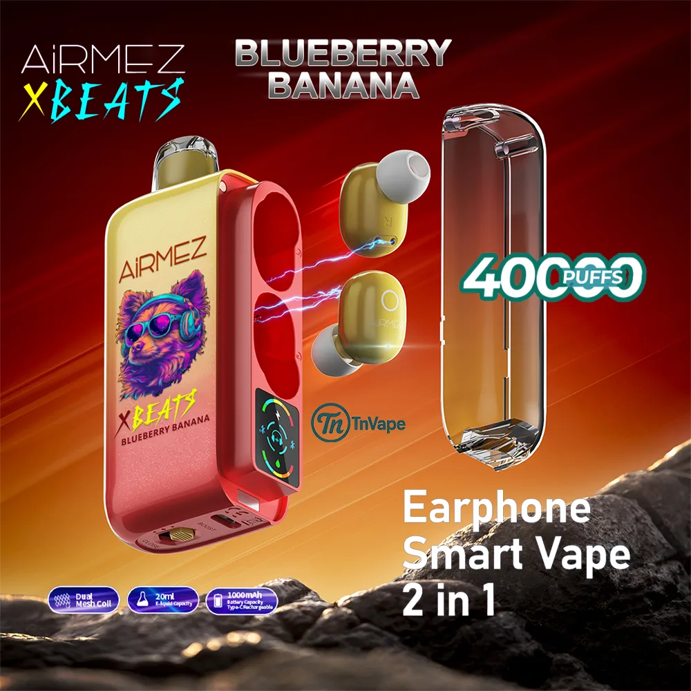 Airmez Xbeats 40K – 2-in-1 Smart Vape with TWS Earphones - Image 2