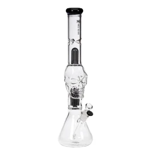 Nice Glass - 19" Skull Head 6-Arm Tree Perc Bong