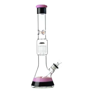 Pink Power Puff Beaker Bong - 18in
