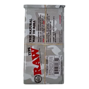 Raw Pre Rolled 100ct Tips Arctic Camo Tin