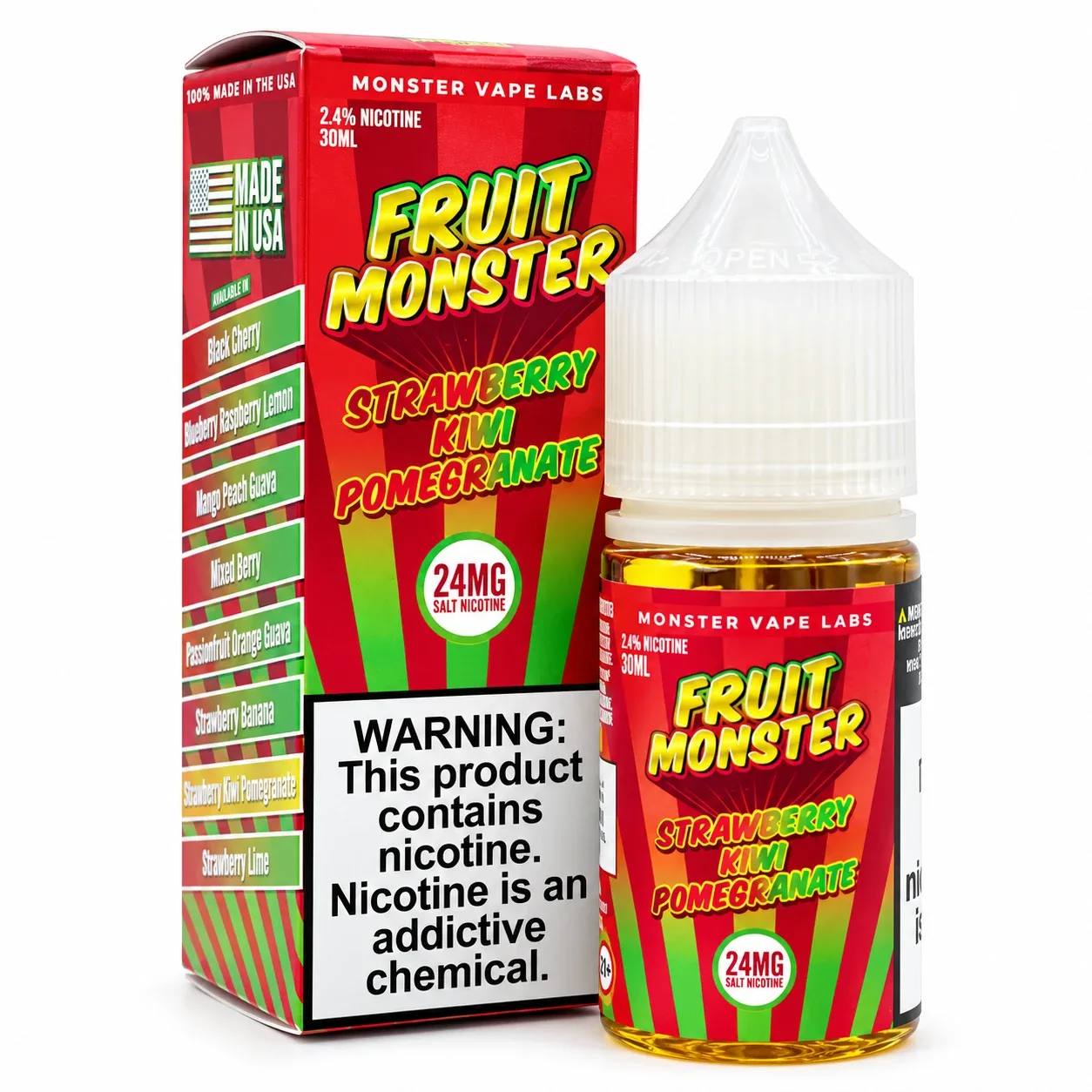 Strawberry Kiwi Pomegranate - 24mg - Fruit Monster Salt 30mL