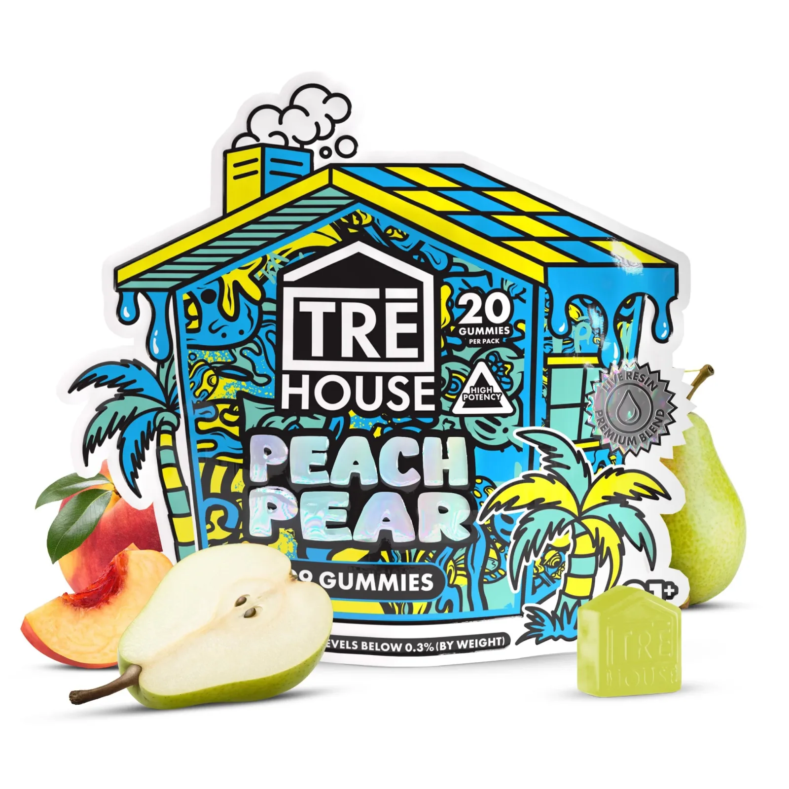 Tre House Peach Pear Delta 9 Gummies - 400mg (20ct)