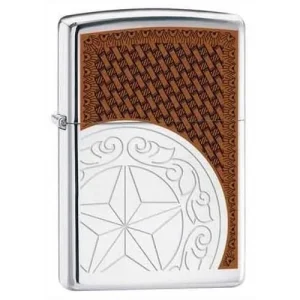 Zippo Lighter - Star Concho High Polish Chrome