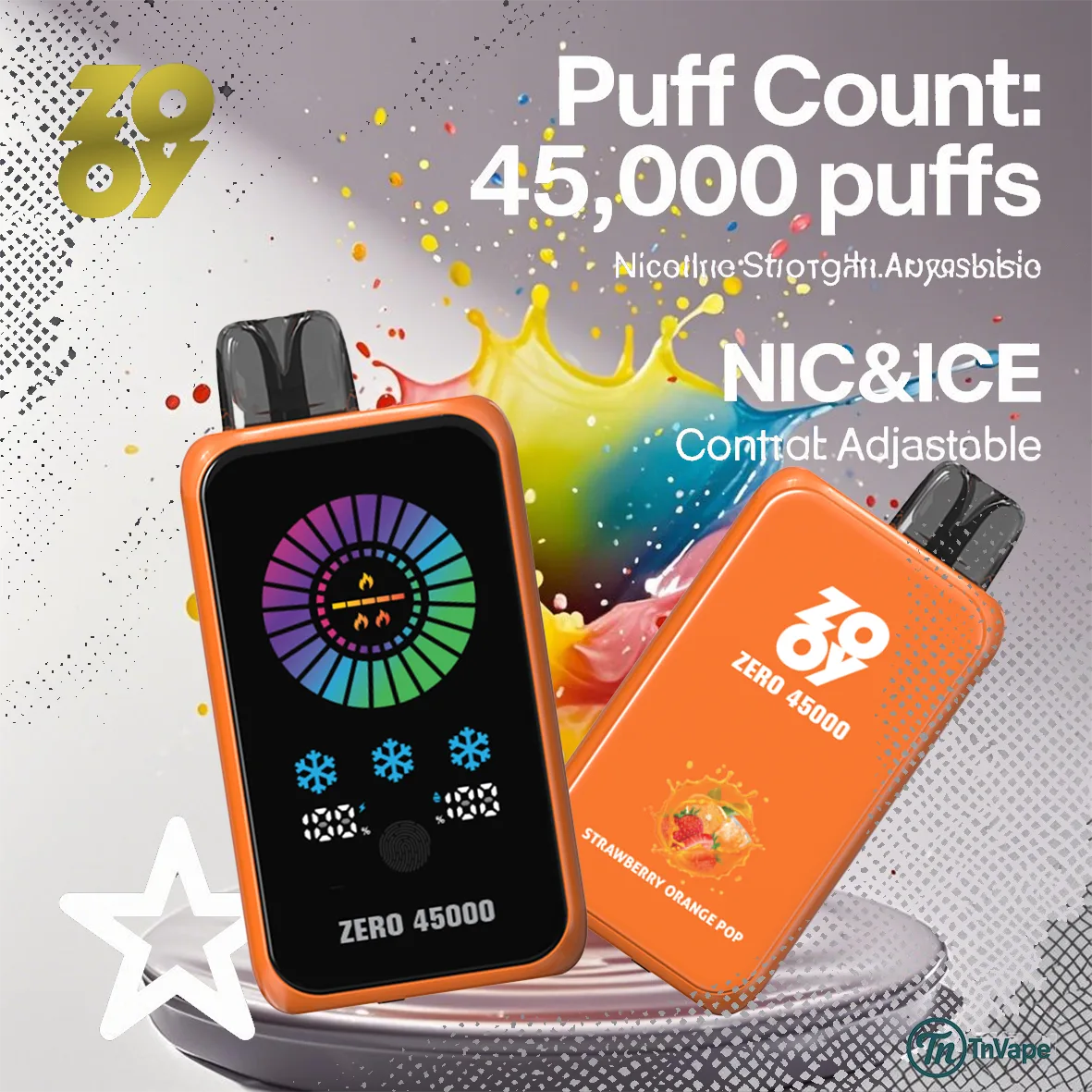 ZOOY ZERO 45000 – Elevate Your Vaping Experience with Advanced NIC&ICE Control (EU Warehouse) - Image 2